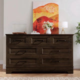 Homall 6-Drawer Wood Dresser for Bedroom, Large Storage Cabinet with Anti-Tip Safety and Modern Arch Design, Double Classified Storage Organizer Chest for Living Room