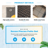 Homall Patio Rattan Sectional Set Outdoor Conversation Set with Chushions and Table