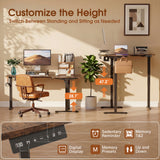 Homall L-Shaped Electric Standing Desk with Monitor Stand, 63 x 48 inch Height Adjustable Sit Stand Corner Desk, Computer Workstation for Home Office