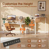 Homall L-Shaped Electric Standing Desk with Monitor Stand, 63 x 48 inch Height Adjustable Sit Stand Corner Desk, Computer Workstation for Home Office
