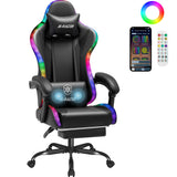 Homall RGB Gaming Chair Massage Reclining Racing Chair with APP & Remote Control, Audio Sync LED, Footrest & Headrest