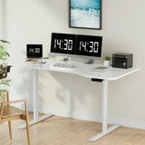 Homall Electric Height Adjustable Standing Desk, Large 55 inch Sit Stand up Desk, Home Office Computer Desk Memory Preset with T-Shaped Metal Bracket