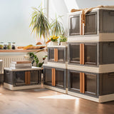 Homall Collapsible Storage Bins with Lids, Folding Storage Box, Stackable Plastic Closet Organizer, Double Doors File Cabinet Trunk Organizer Toy Storage Box