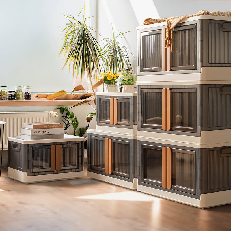 Homall Collapsible Storage Bins with Lids, Folding Storage Box, Stacka