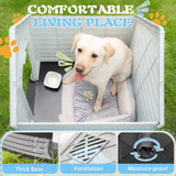 Homall Dog Kennel Plastic Dog House Indoor Outdoor for Large Dogs, 27.6 inch All Weather Doghouse Puppy Shelter with Air Vents, Elevated Floor Ventilate, Blue