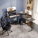 Homall L-Shaped Gaming Desk 51 Inches Corner Office Gaming Desk with Removable Monitor Riser, Classical Black