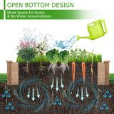 Homall Raised Garden Bed 92x22x9in Divisible Wooden Planter Box Outdoor Patio Elevated Garden Box Kit to Grow Flower, Fruits, Herbs and Vegetables for Backyard, Patio, Balcony - Natural