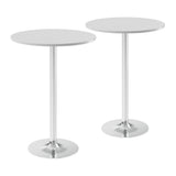 Homall Bistro Pub Table Round Bar Height Cocktail Table Metal Base MDF Top Obsidian Table with Black Leg 23.8-Inch Top, 39.5-Inch Height