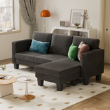 Homall L-shaped Sofa Convertible Combination Sofa 3-seater Sofa Set Reversible Chair Velvet Sofa