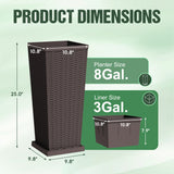 Homall 25" Tall Plastic Planter Set of 2 with Inside Pots, Drainages, for Outdoor and Indoor