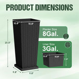 Homall 25" Tall Plastic Planter Set of 2 with Inside Pots, Drainages, for Outdoor and Indoor