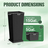 Homall 25" Tall Plastic Planter Set of 2 with Inside Pots, Drainages, for Outdoor and Indoor