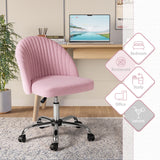 Homall Home Office Chair Adjustable Vanity Chairs Mid Back Rolling Task Chairs for Bedroom, Living Room or Study