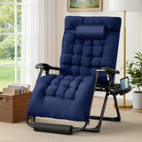 Homall Oversized Zero Gravity Chair with Removable Thick Cushion, Lawn Patio Reclining Chair Upgraded Alloy Lock and Cup Holder, for Indoor Outdoor