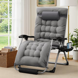 Homall Oversized Zero Gravity Chair with Removable Thick Cushion, Lawn Patio Reclining Chair Upgraded Alloy Lock and Cup Holder, for Indoor Outdoor