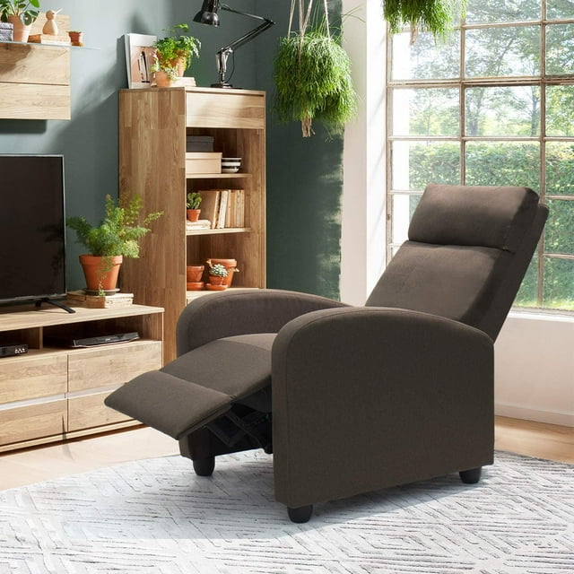 HOMALL Black PU Leather Single Sofa Recliner with Padded Seat and Backrest, Multi-Positions