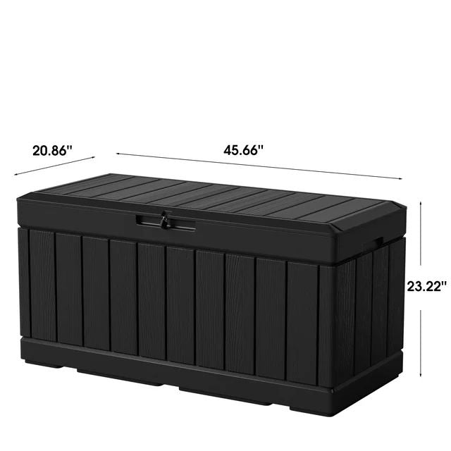 Homall 82 Gallon Outdoor Storage in Resin Deck Box, Black