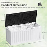 Homall 260 Gallon Outdoor Resin Deck Box ,Lockable, with Side Handles & Hydraulic Rod, Ideal for Patio, Garden, Poolside