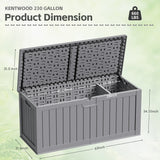 Homall 260 Gallon Outdoor Resin Deck Box ,Lockable, with Side Handles & Hydraulic Rod, Ideal for Patio, Garden, Poolside