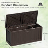 Homall 260 Gallon Outdoor Resin Deck Box ,Lockable, with Side Handles & Hydraulic Rod, Ideal for Patio, Garden, Poolside