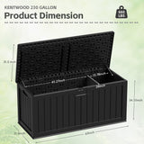 Homall 260 Gallon Outdoor Resin Deck Box ,Lockable, with Side Handles & Hydraulic Rod, Ideal for Patio, Garden, Poolside