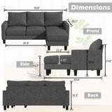 HOMALL Convertible Sectional Sofa Couch, L-Shaped Couch with Reversible Chaise, Modern Linen Fabric Couches for Living Room, Apartment and Small Space