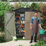 Homall Outdoor Storage Metal Shed for Tool Storage, Outdoor House for Backyard & Garden,Brown