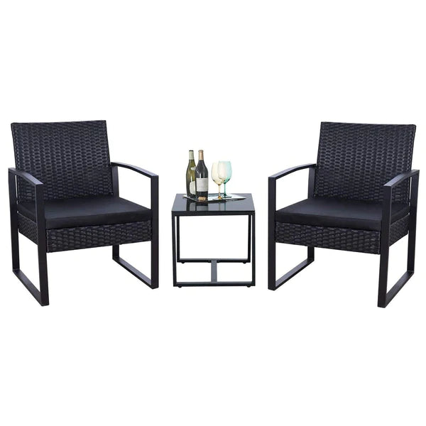 Homall 3 Pieces Patio Set Bistro Set Outdoor Chairs with Table