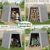 Homall 6X6 ft Storage Tent Outdoor Portable Shelter Shed for Motorcycle, Waterproof and UV Resistant, Anti-Snow Carport with Rolled up Zipper Doors and Vents,Gray