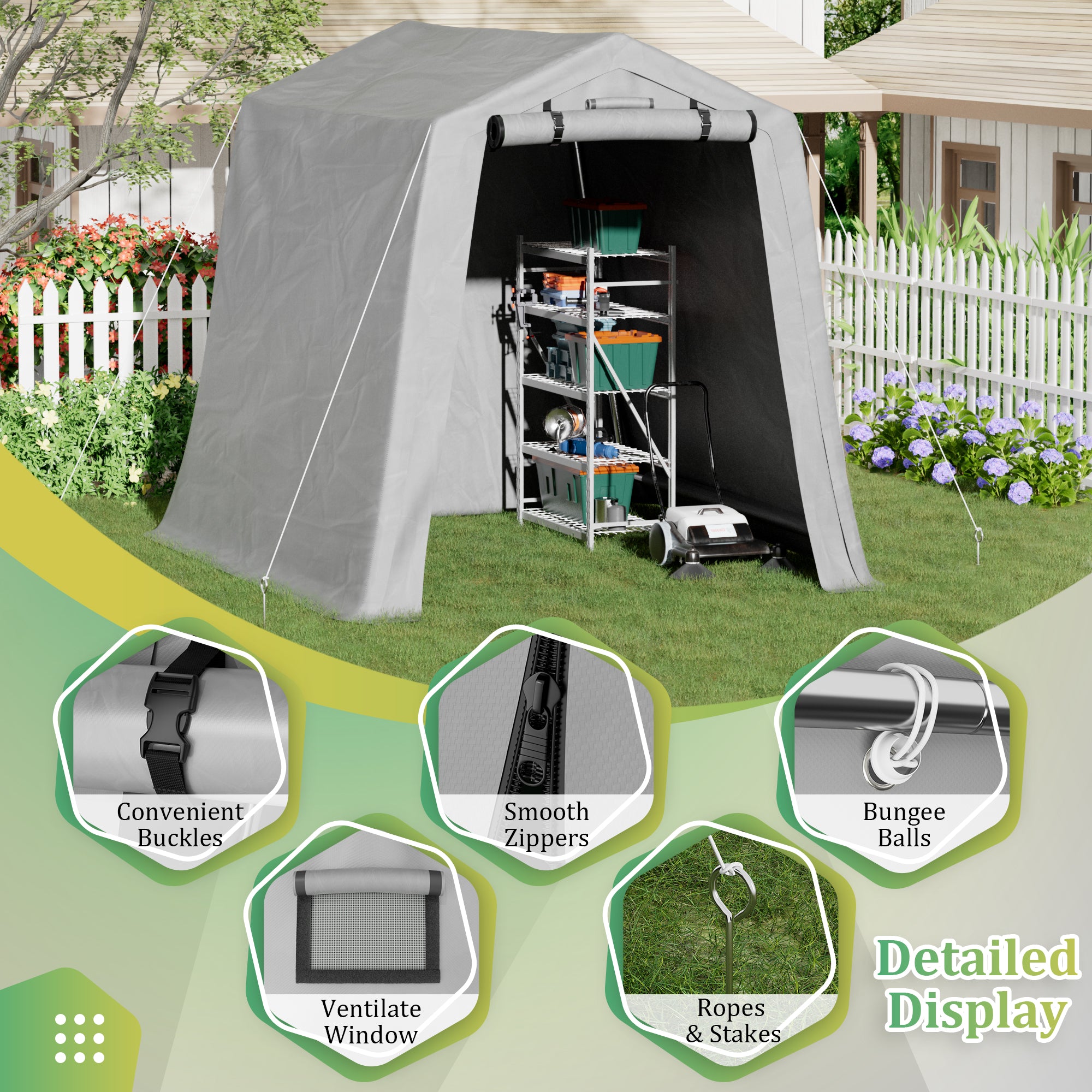 backyard storage tent Homall 6X6 ft Storage Tent Outdoor Portable Shelter Shed for Motorcycl – homalldirect