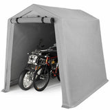 Homall 6X6 ft Storage Tent Outdoor Portable Shelter Shed for Motorcycle, Waterproof and UV Resistant, Anti-Snow Carport with Rolled up Zipper Doors and Vents,Gray