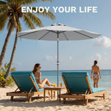 Vyrox 9 FT Outdoor Patio Umbrella, Market Umbrella, Deck Umbrella, Garden Table Umbrella with Push Button Tilt, Crank & 8 Sturdy Ribs