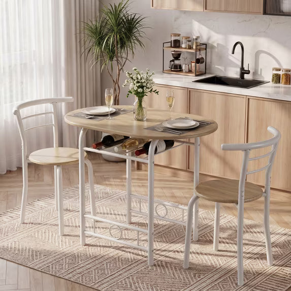 Homall 3-Piece Dining Table Set, Small Dining Table for 2, Modern Dini ...