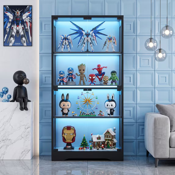 Homall Display Cabinet with Glass Doors, 65