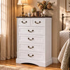 Homall 6 Drawer Chest of Drawers, Bedroom Dresser with 2 Small & 4 Large Drawers, Antique Bronze Pulls, Storage Cabinet for Bedroom, Living Room