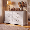 Homall 6 Drawer Dresser with Metal Handle, Vintage-Style Chest of Drawers for Bedroom