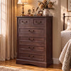 Homall 6 Drawer Chest of Drawers, Bedroom Dresser with 2 Small & 4 Large Drawers, Antique Bronze Pulls, Storage Cabinet for Bedroom, Living Room