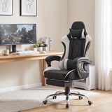 Homall Ergonomic Gaming Chair, Massage Lumbar & Footrest Office Chair,White
