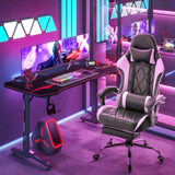 Homall Gaming Chair Massage Office Chair Computer Racing Chair High Back PU Leather Chair with Footrest