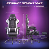 Homall Gaming Chair Massage Office Chair Computer Racing Chair High Back PU Leather Chair with Footrest