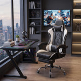 Homall Ergonomic Gaming Chair, Massage Lumbar & Footrest Office Chair,White