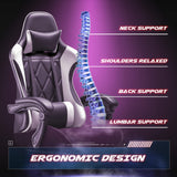 Homall Gaming Chair Massage Office Chair Computer Racing Chair High Back PU Leather Chair with Footrest