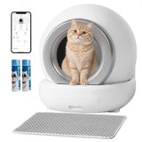 Homall Smart Automatic Self-Cleaning Cat Litter Box – WiFi & App-Enabled, Intelligent Radar Sensing, Includes Liner and Plastic Pad, White