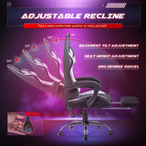 Homall Gaming Chair Massage Office Chair Computer Racing Chair High Back PU Leather Chair with Footrest