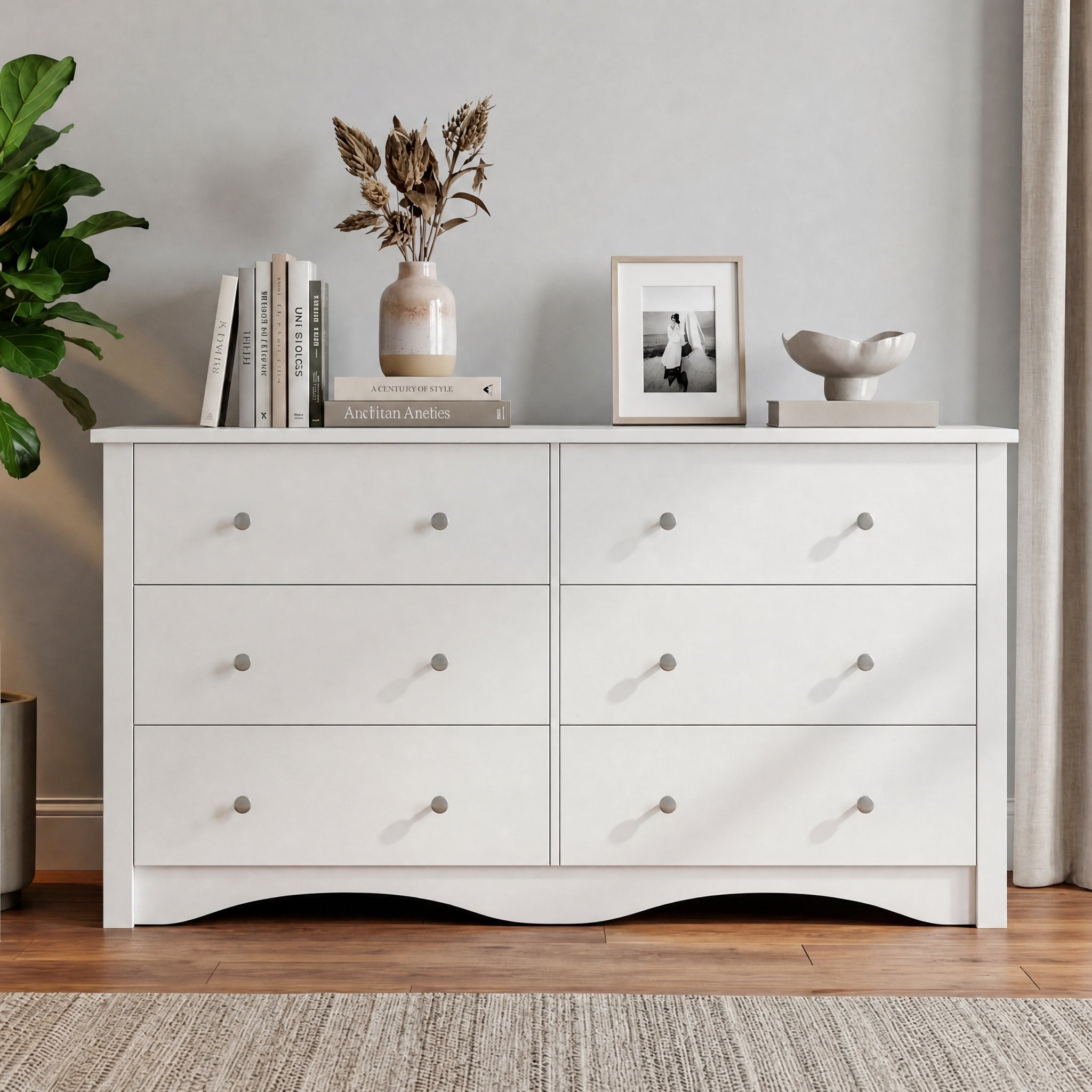 Homall Wood Dresser 6 Drawer Double Tier Dresser, Modern Wood Chest of – homalldirect