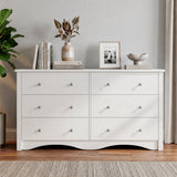 Homall Wood Dresser 6 Drawer Double Tier Dresser, Modern Wood Chest of Drawer for Living Room, Bedroom