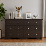 Homall Wood Dresser 6 Drawer Double Tier Dresser, Modern Wood Chest of Drawer for Living Room, Bedroom