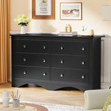 Homall 6 Drawer Double Dresser Equipped with an Anti-Toppling Device, Modern Wood Chest of Drawer for Living Room Bedroom