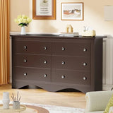 Homall 6 Drawer Double Dresser Equipped with an Anti-Toppling Device, Modern Wood Chest of Drawer for Living Room Bedroom