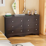 Homall 6 Drawer Double Dresser Equipped with an Anti-Toppling Device, Modern Wood Chest of Drawer for Living Room Bedroom